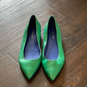 Green Nine West flats. New! Never worn